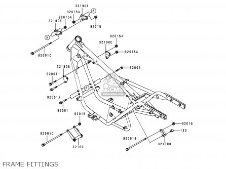 FRAME FITTINGS - BN125A1 ELIMINATOR 1998 EUROPE UK FR AR FG GR NR SD SP ST