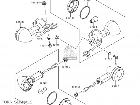 TURN SIGNALS - BN125A1 ELIMINATOR 1998 EUROPE UK FR AR FG GR NR SD SP ST