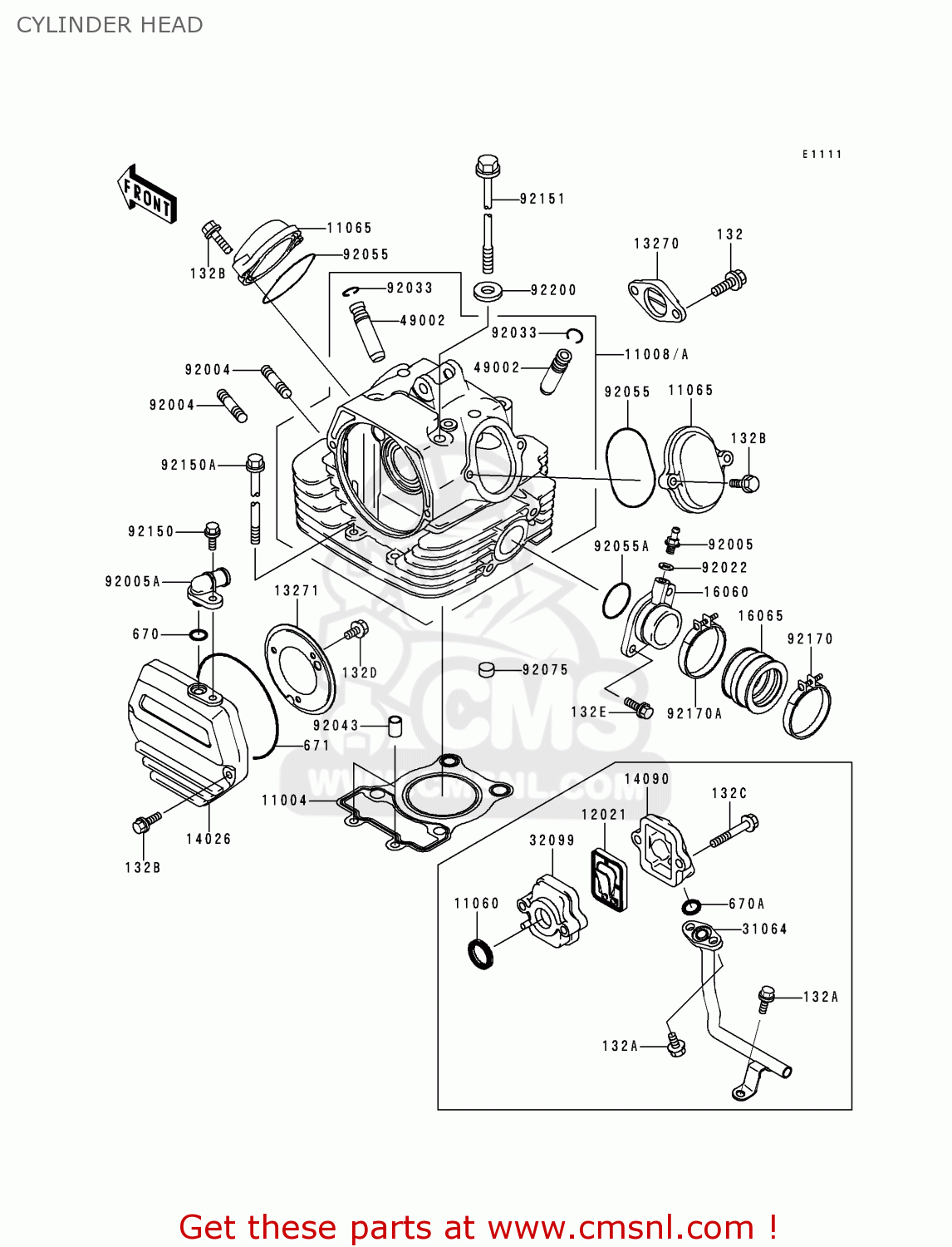 CYLINDER HEAD BN125A2 ELIMINATOR 1999 EUROPE UK FR AR FG GR NR SD SP ST