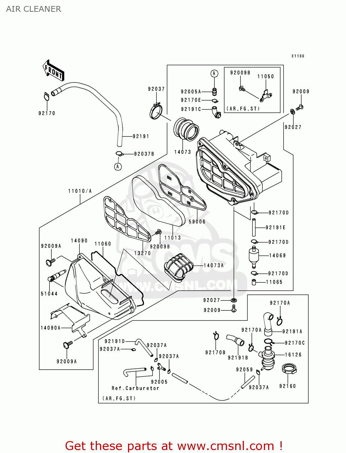 AIR CLEANER BN125A2 ELIMINATOR 1999 EUROPE UK FR AR FG GR NR SD SP ST