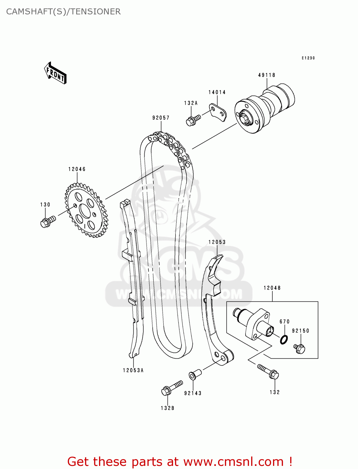 CAMSHAFT(S)/TENSIONER BN125A2 ELIMINATOR 1999 EUROPE UK FR AR FG GR NR SD SP ST