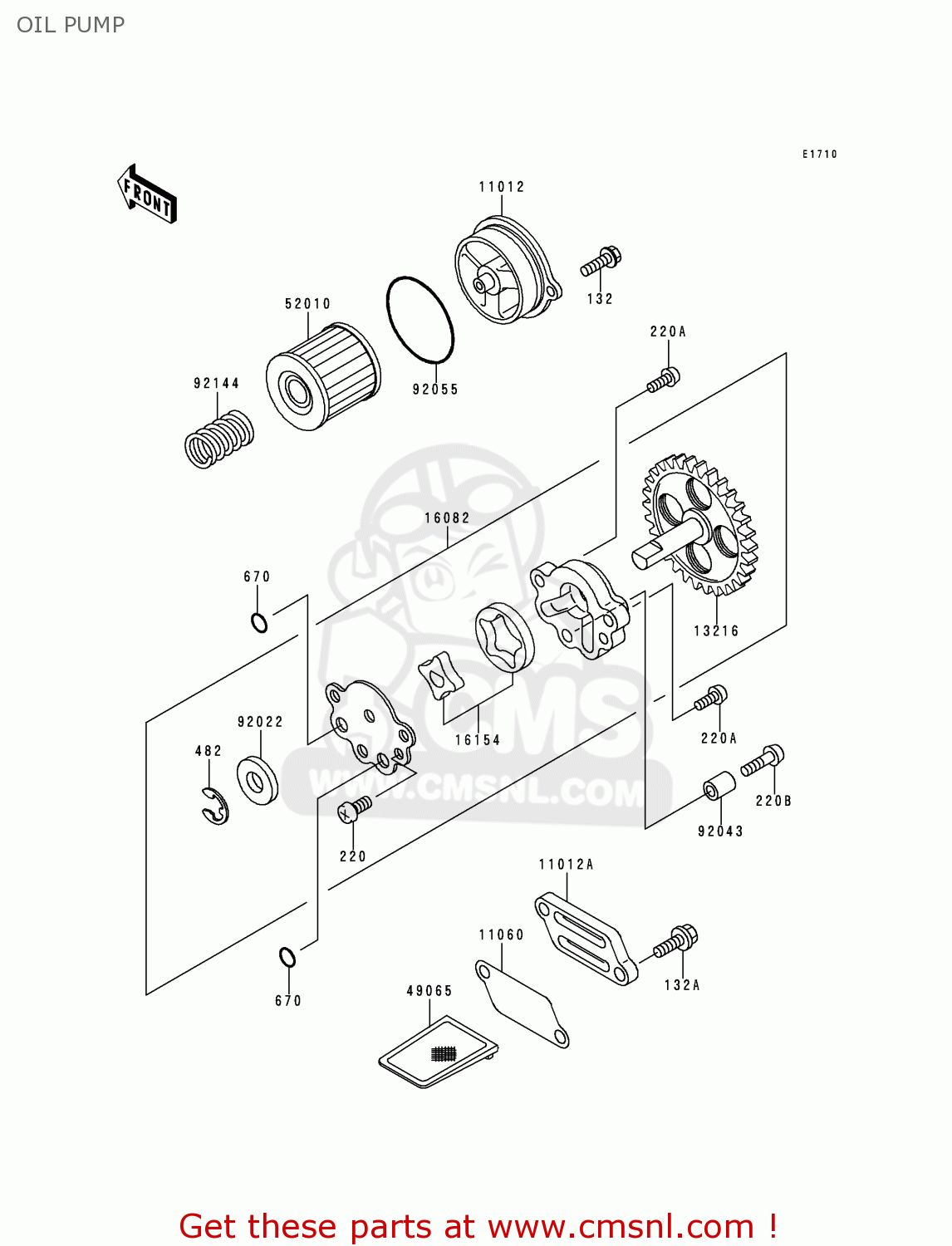 OIL PUMP BN125A2 ELIMINATOR 1999 EUROPE UK FR AR FG GR NR SD SP ST