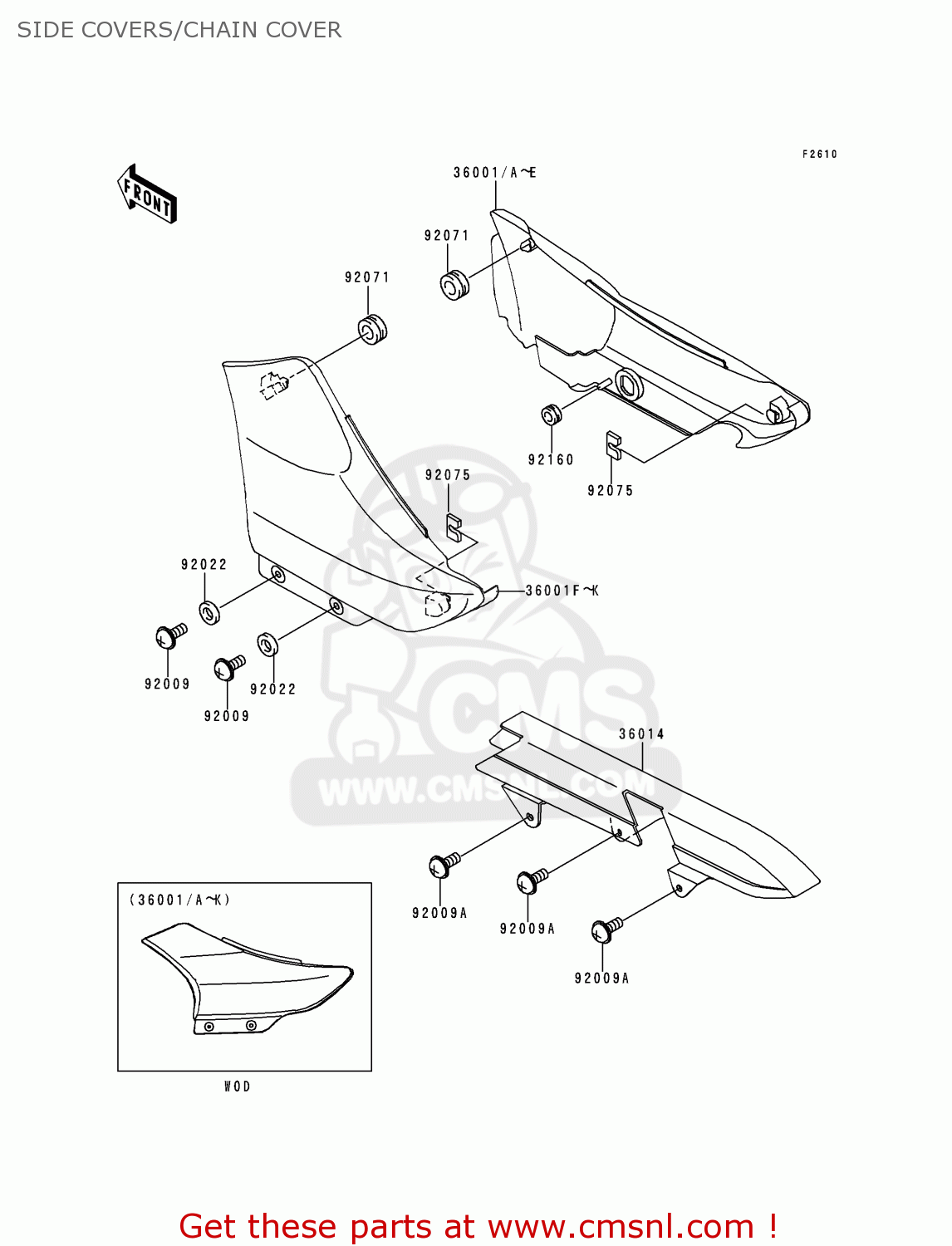 SIDE COVERS/CHAIN COVER BN125A2 ELIMINATOR 1999 EUROPE UK FR AR FG GR NR SD SP ST