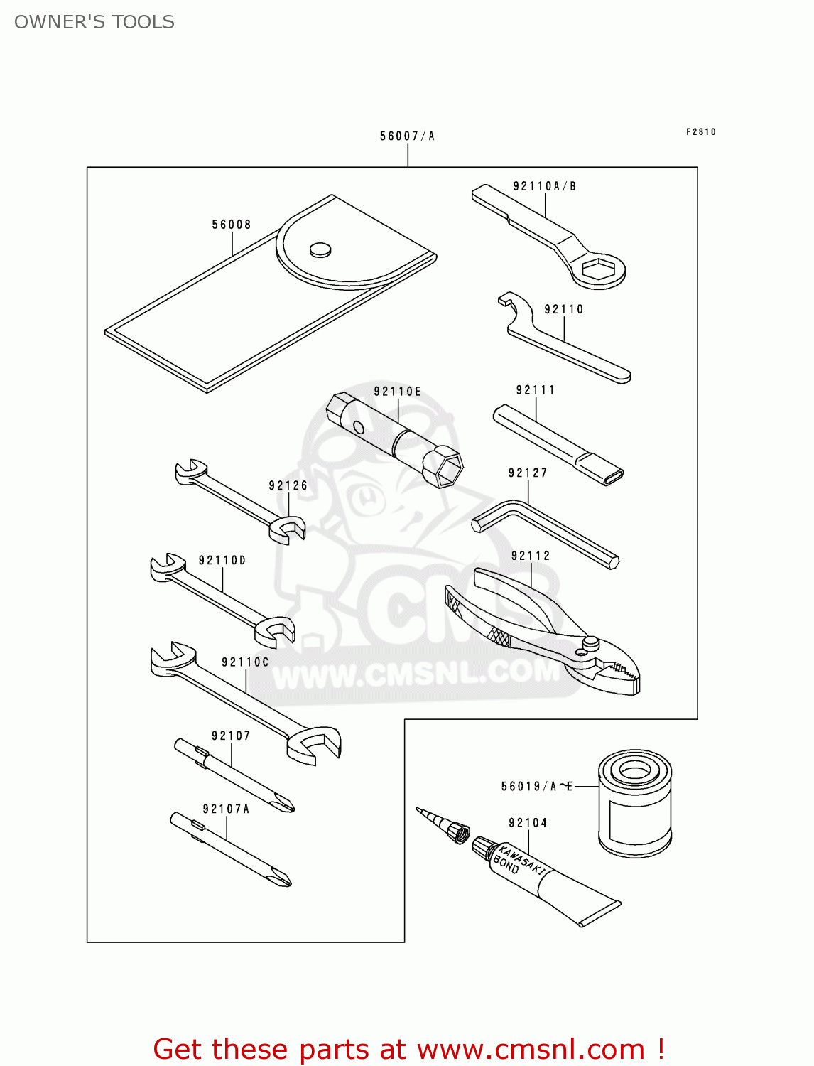 OWNER'S TOOLS BN125A2 ELIMINATOR 1999 EUROPE UK FR AR FG GR NR SD SP ST