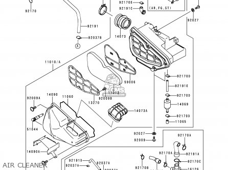AIR CLEANER - BN125A2 ELIMINATOR 1999 EUROPE UK FR AR FG GR NR SD SP ST