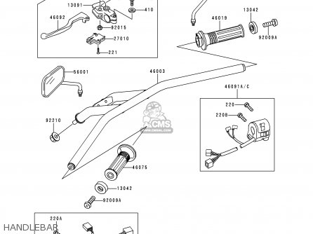 HANDLEBAR - BN125A2 ELIMINATOR 1999 EUROPE UK FR AR FG GR NR SD SP ST