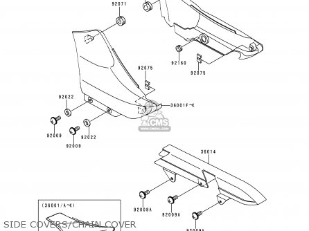 SIDE COVERS/CHAIN COVER - BN125A2 ELIMINATOR 1999 EUROPE UK FR AR FG GR NR SD SP ST
