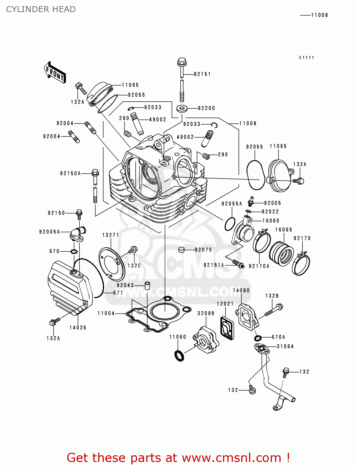 CYLINDER HEAD BN125A3 ELIMINATOR 2000 EUROPE UK FR NR