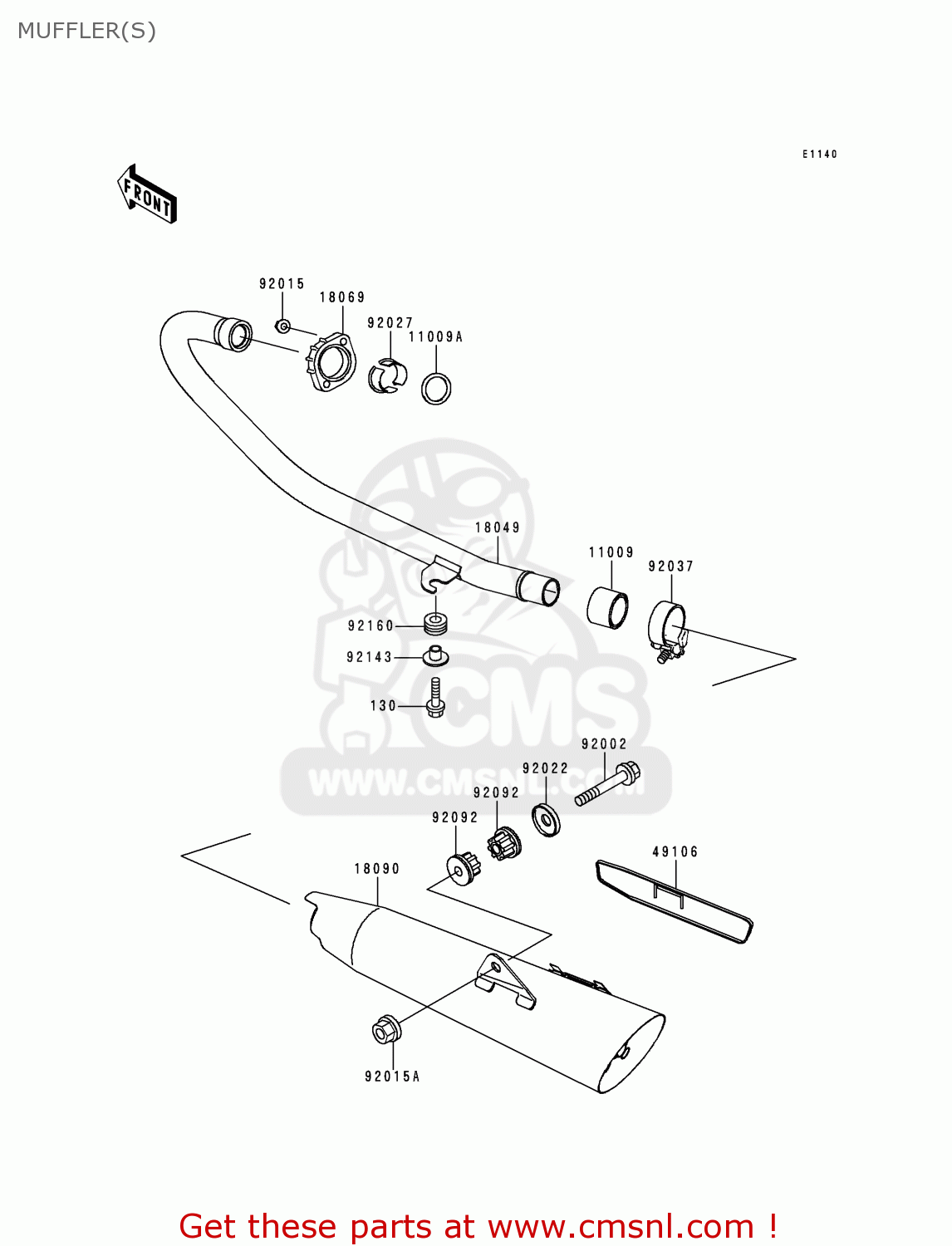 MUFFLER(S) BN125A3 ELIMINATOR 2000 EUROPE UK FR NR
