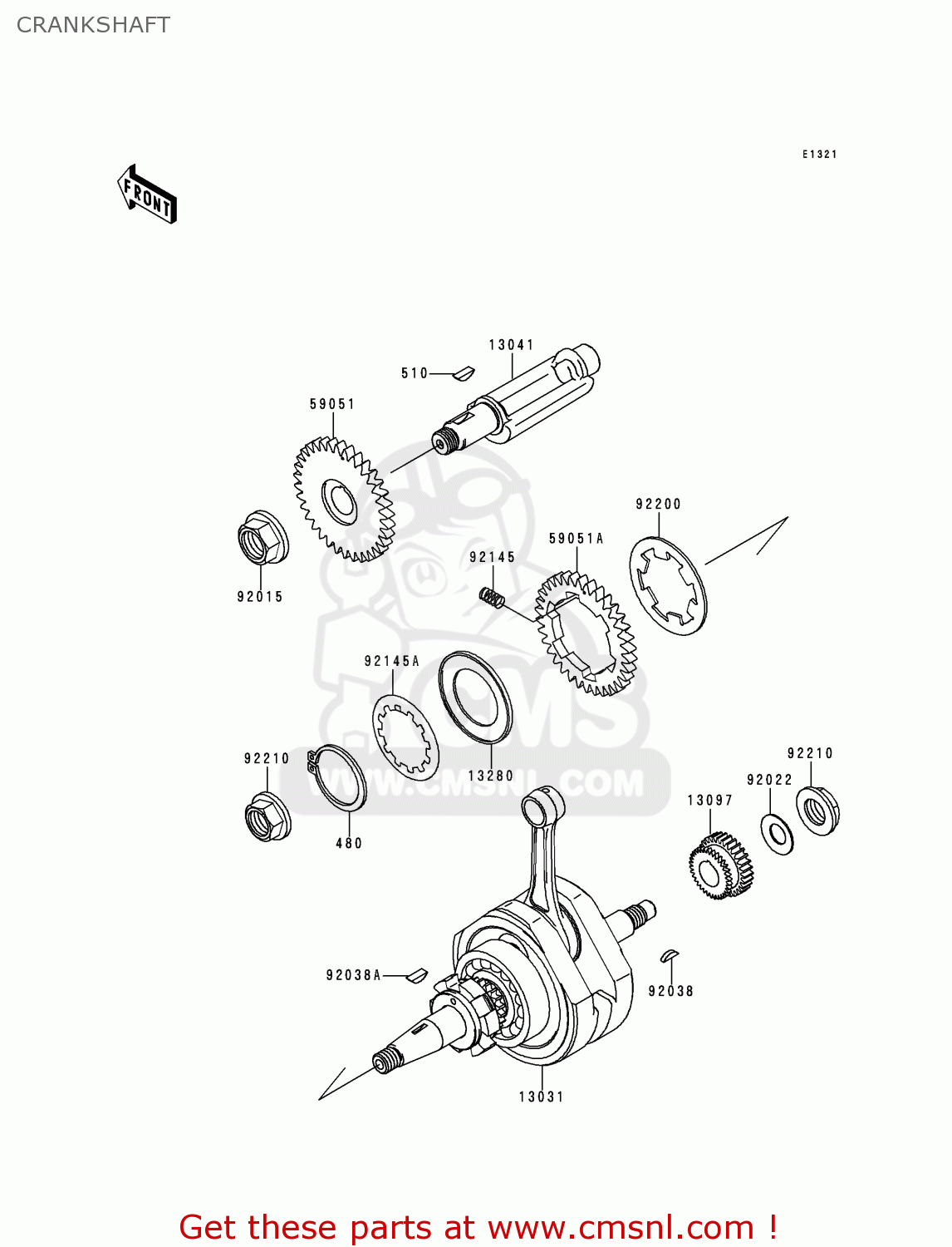 CRANKSHAFT BN125A3 ELIMINATOR 2000 EUROPE UK FR NR