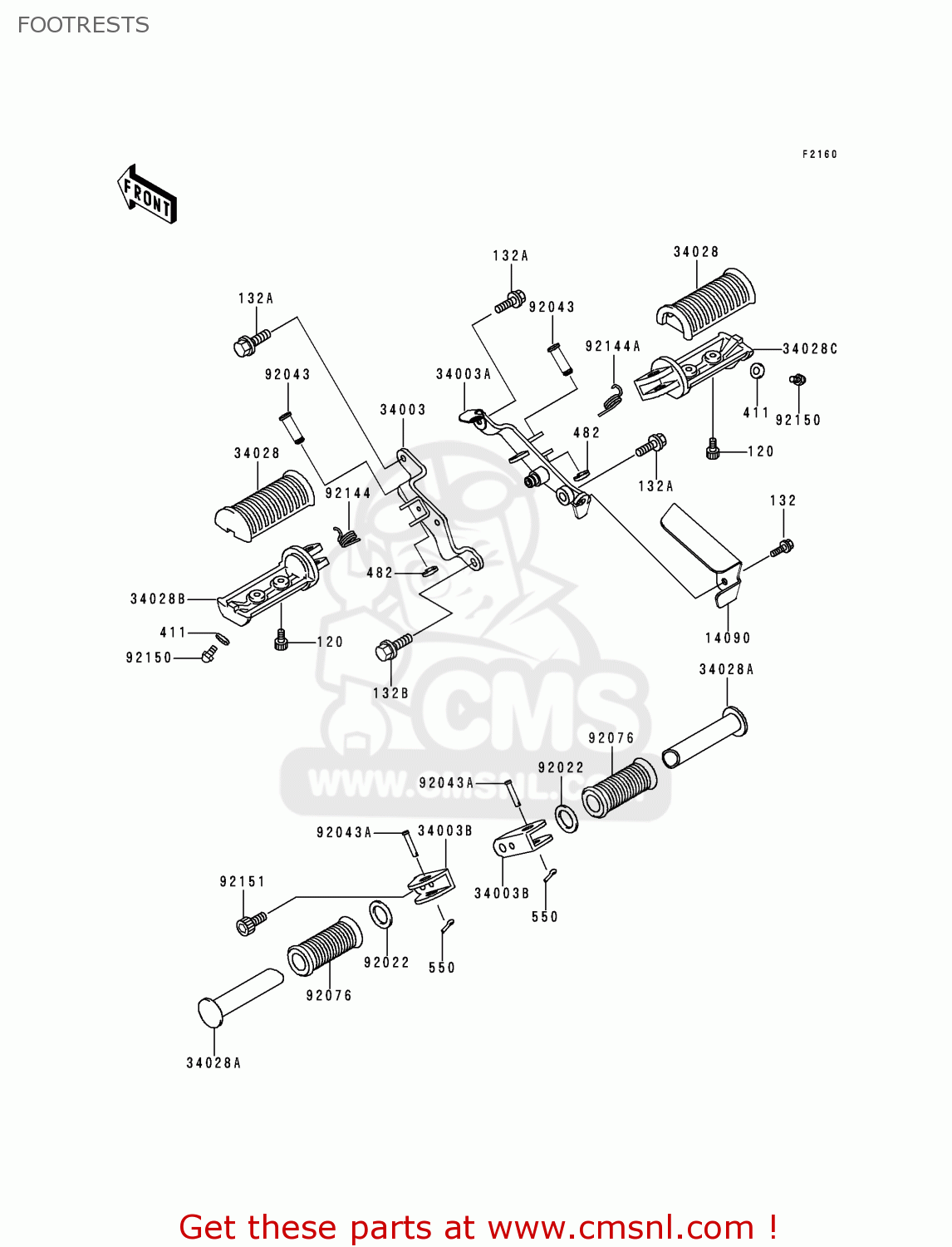 FOOTRESTS BN125A3 ELIMINATOR 2000 EUROPE UK FR NR