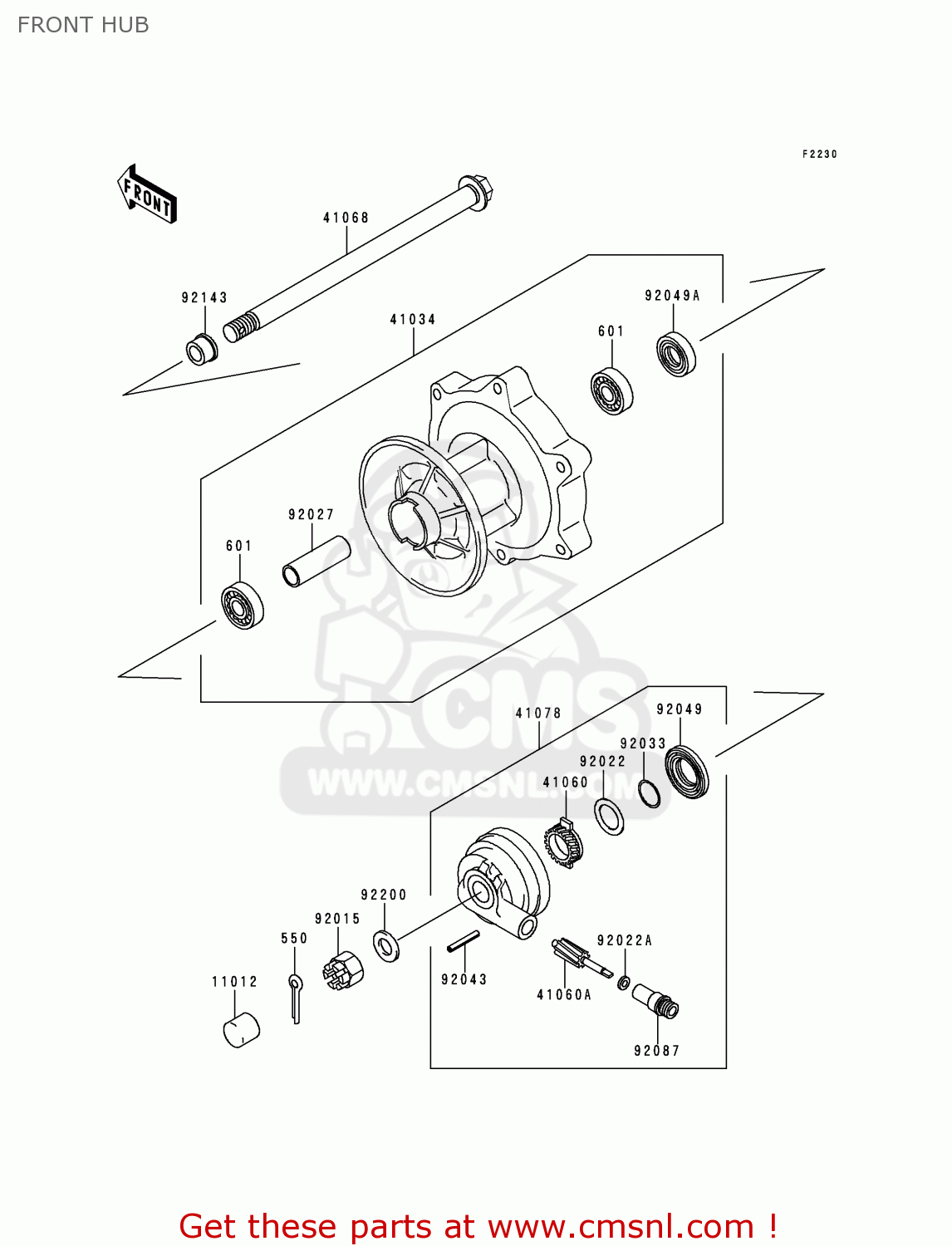 FRONT HUB BN125A3 ELIMINATOR 2000 EUROPE UK FR NR