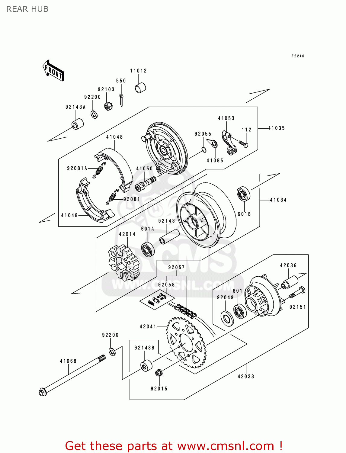REAR HUB BN125A3 ELIMINATOR 2000 EUROPE UK FR NR