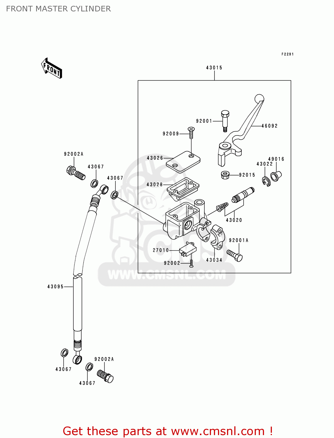 FRONT MASTER CYLINDER BN125A3 ELIMINATOR 2000 EUROPE UK FR NR