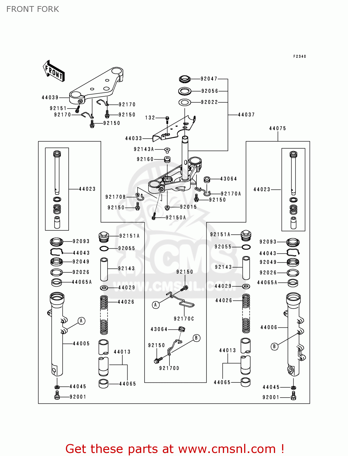 FRONT FORK BN125A3 ELIMINATOR 2000 EUROPE UK FR NR