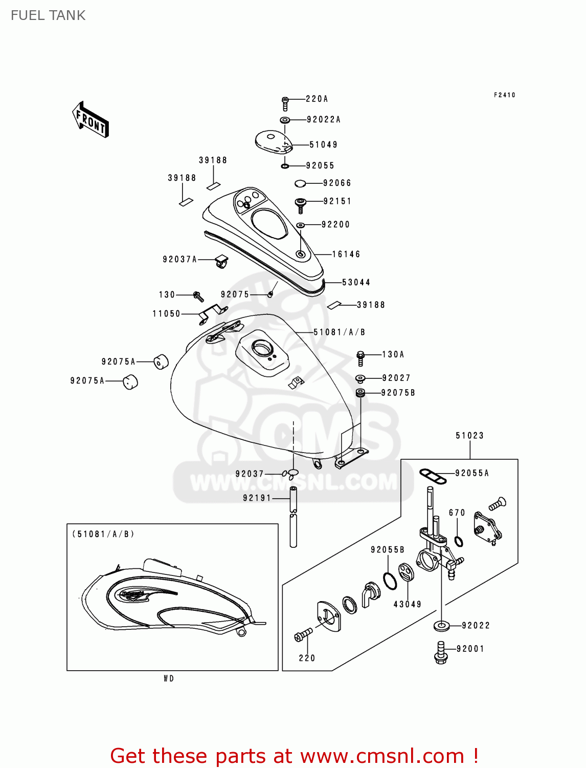 FUEL TANK BN125A3 ELIMINATOR 2000 EUROPE UK FR NR
