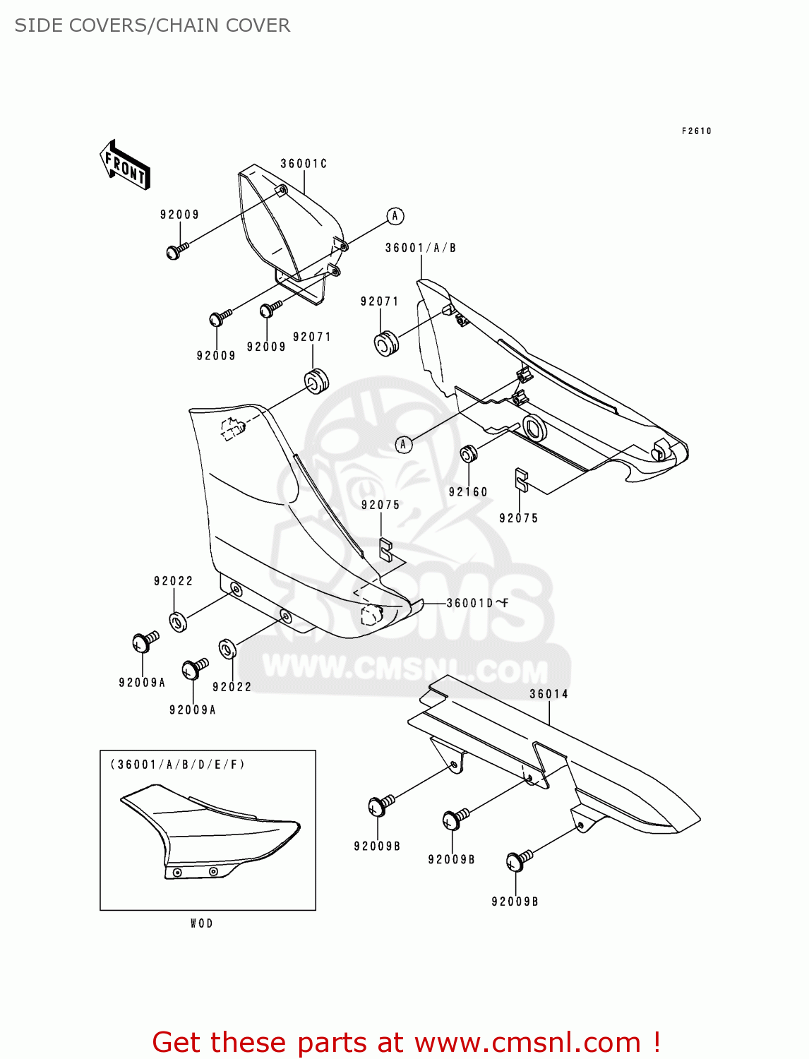 SIDE COVERS/CHAIN COVER BN125A3 ELIMINATOR 2000 EUROPE UK FR NR