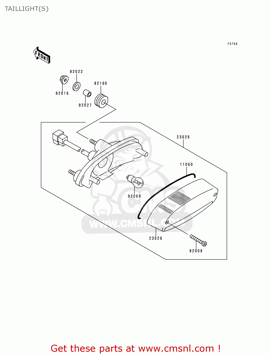 TAILLIGHT(S) BN125A3 ELIMINATOR 2000 EUROPE UK FR NR