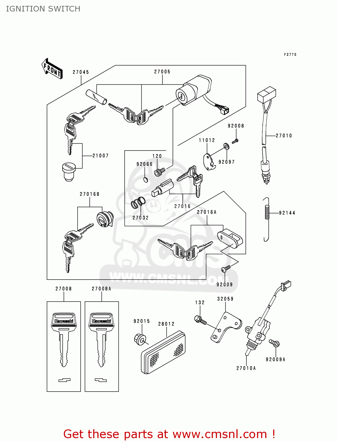 IGNITION SWITCH BN125A3 ELIMINATOR 2000 EUROPE UK FR NR