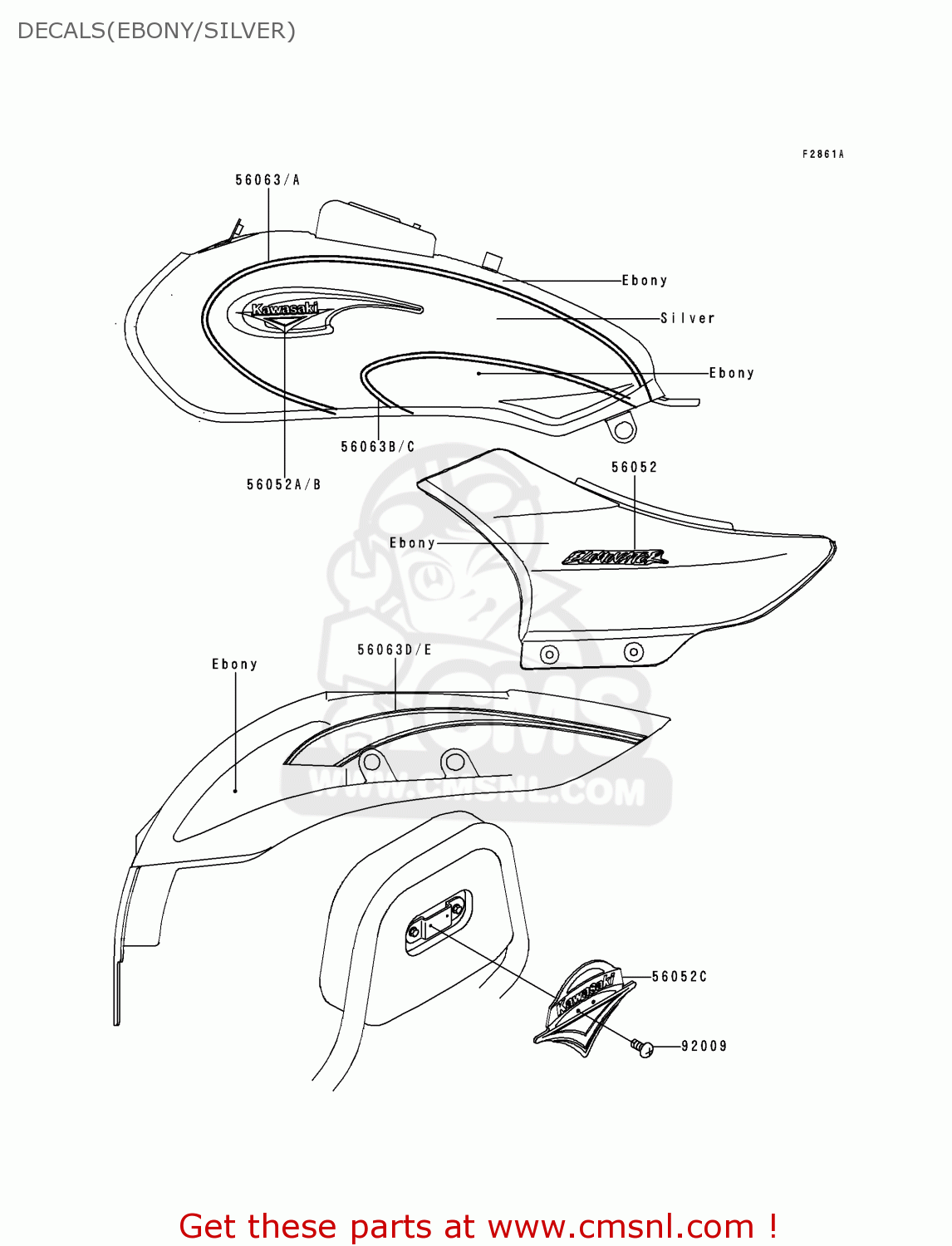 DECALS(EBONY/SILVER) BN125A3 ELIMINATOR 2000 EUROPE UK FR NR