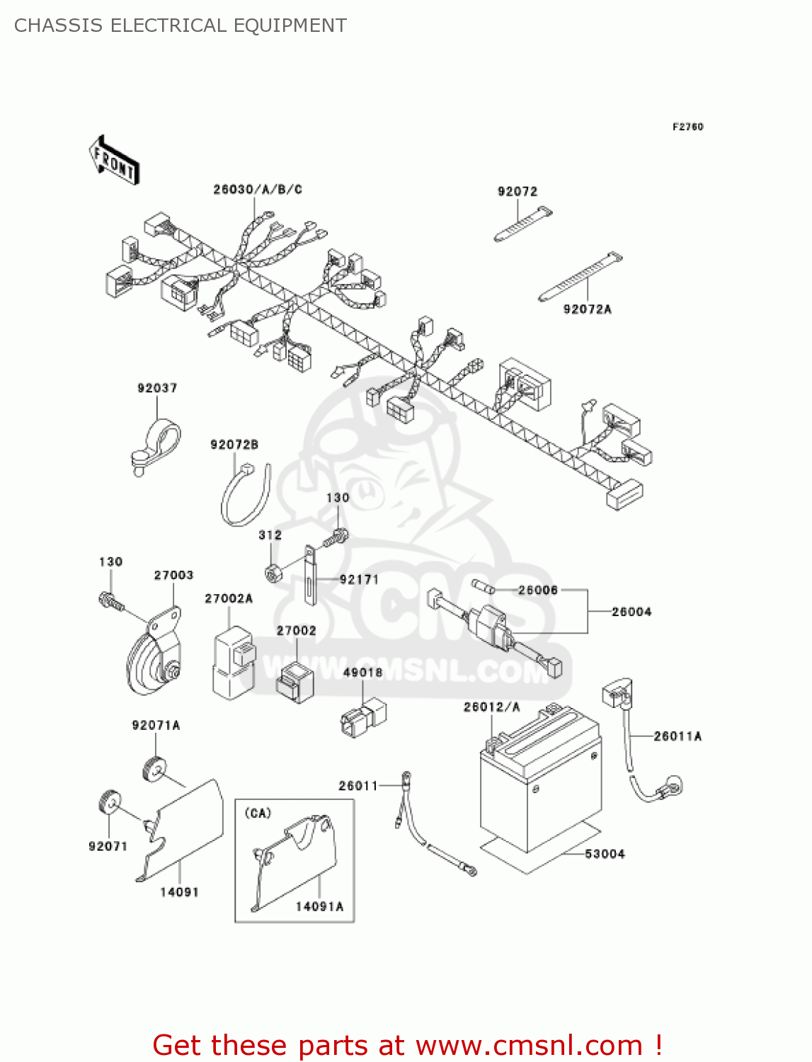 CHASSIS ELECTRICAL EQUIPMENT BN125A4 ELIMINATOR 2001 USA CANADA