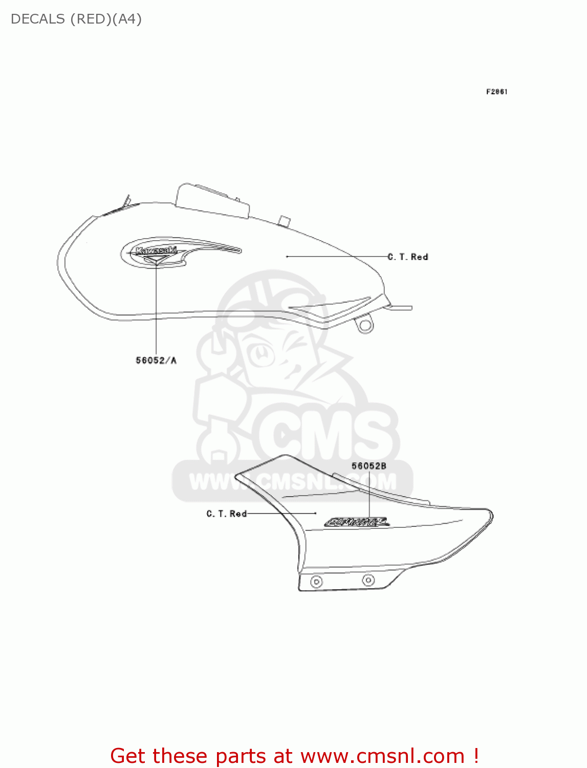 DECALS (RED)(A4) BN125A4 ELIMINATOR 2001 USA CANADA