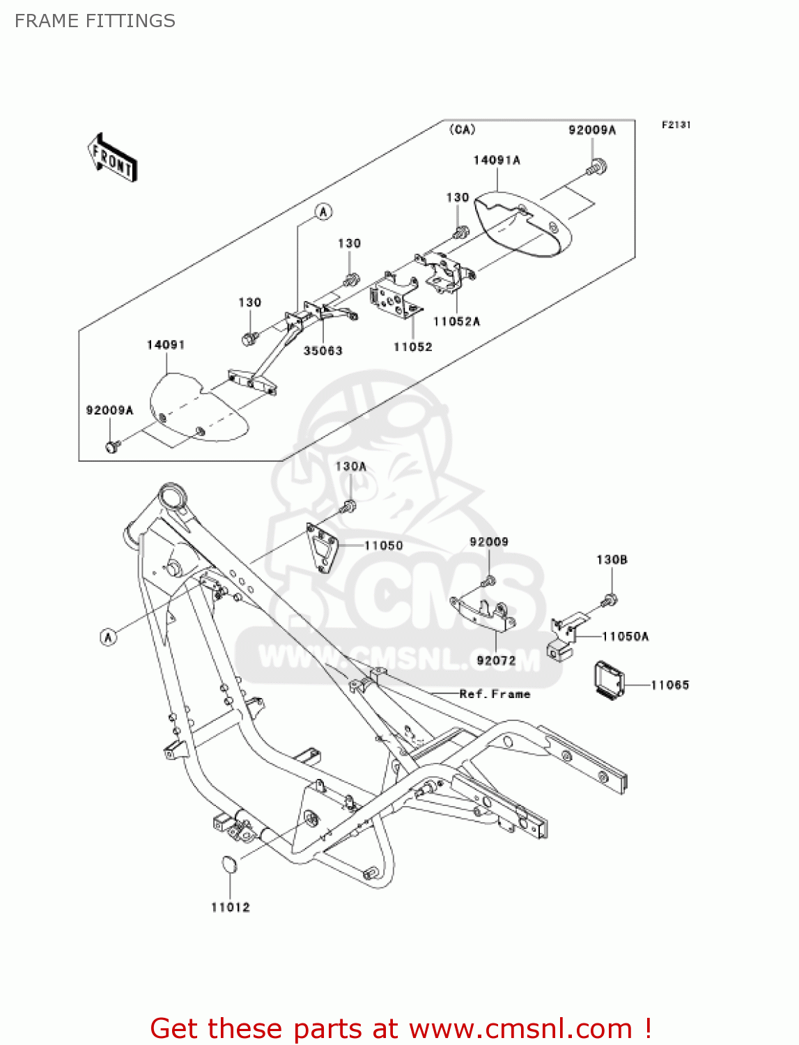 FRAME FITTINGS BN125A4 ELIMINATOR 2001 USA CANADA