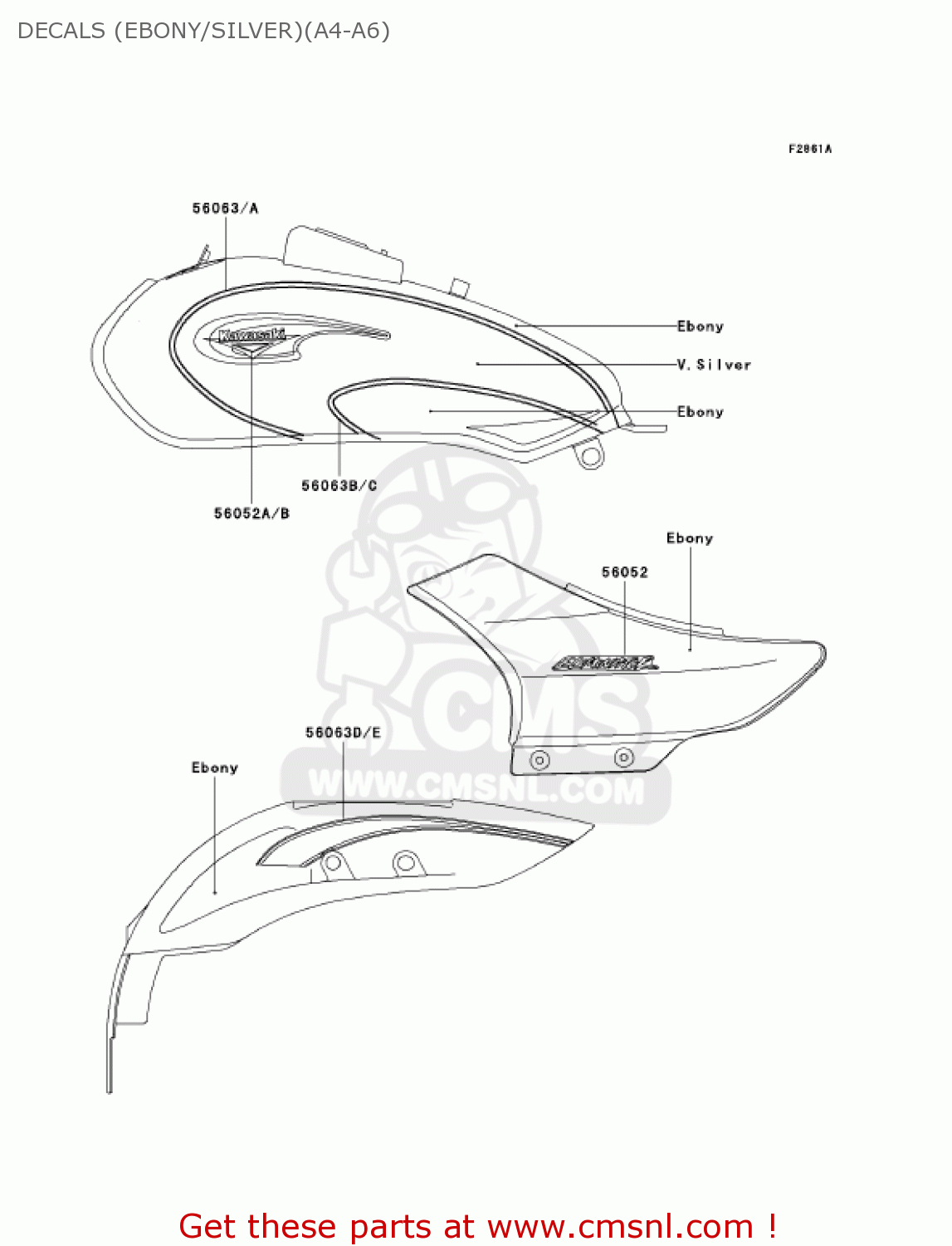 DECALS (EBONY/SILVER)(A4-A6) BN125A4 ELIMINATOR 2001 USA CANADA