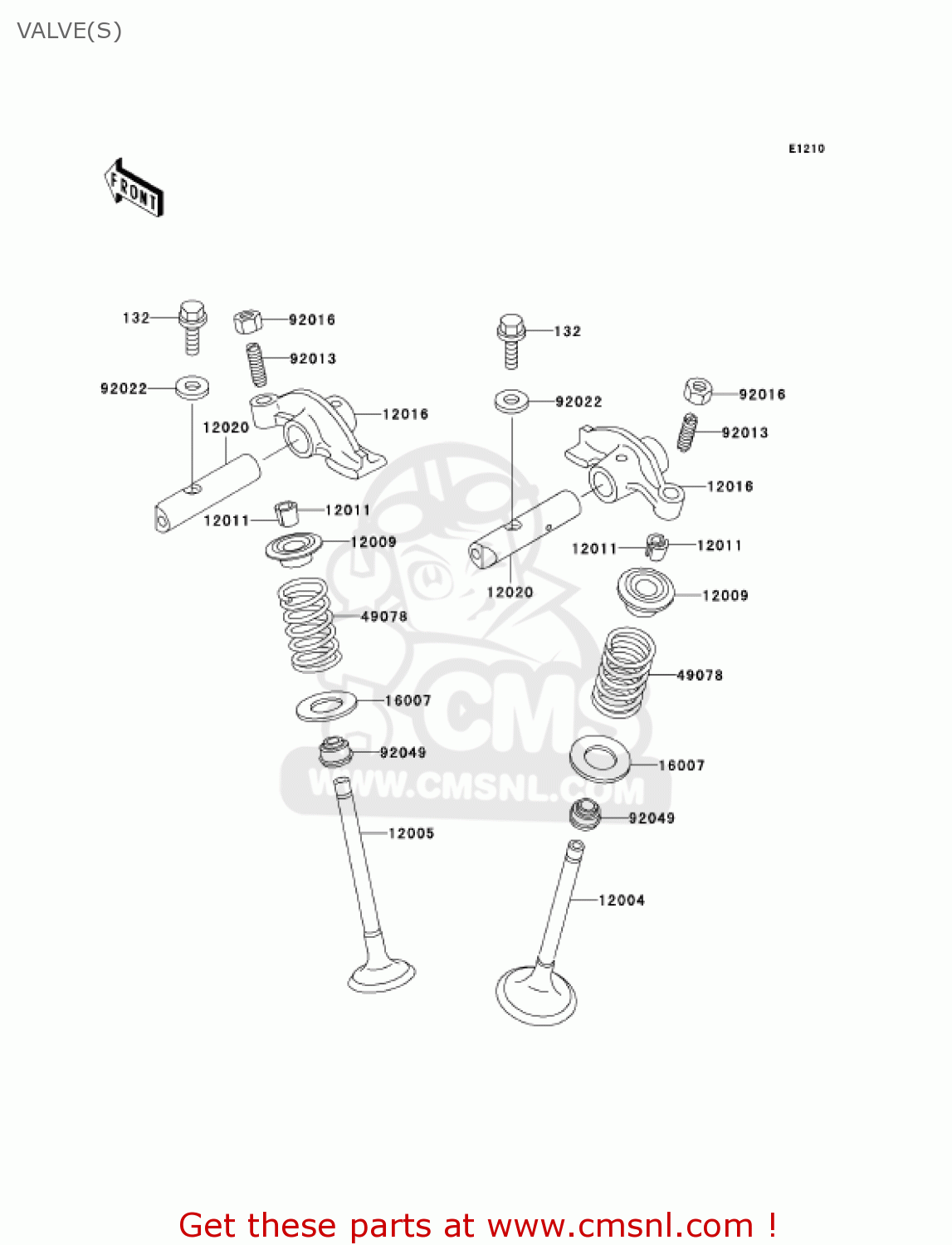 VALVE(S) BN125A4 ELIMINATOR 2001 USA CANADA