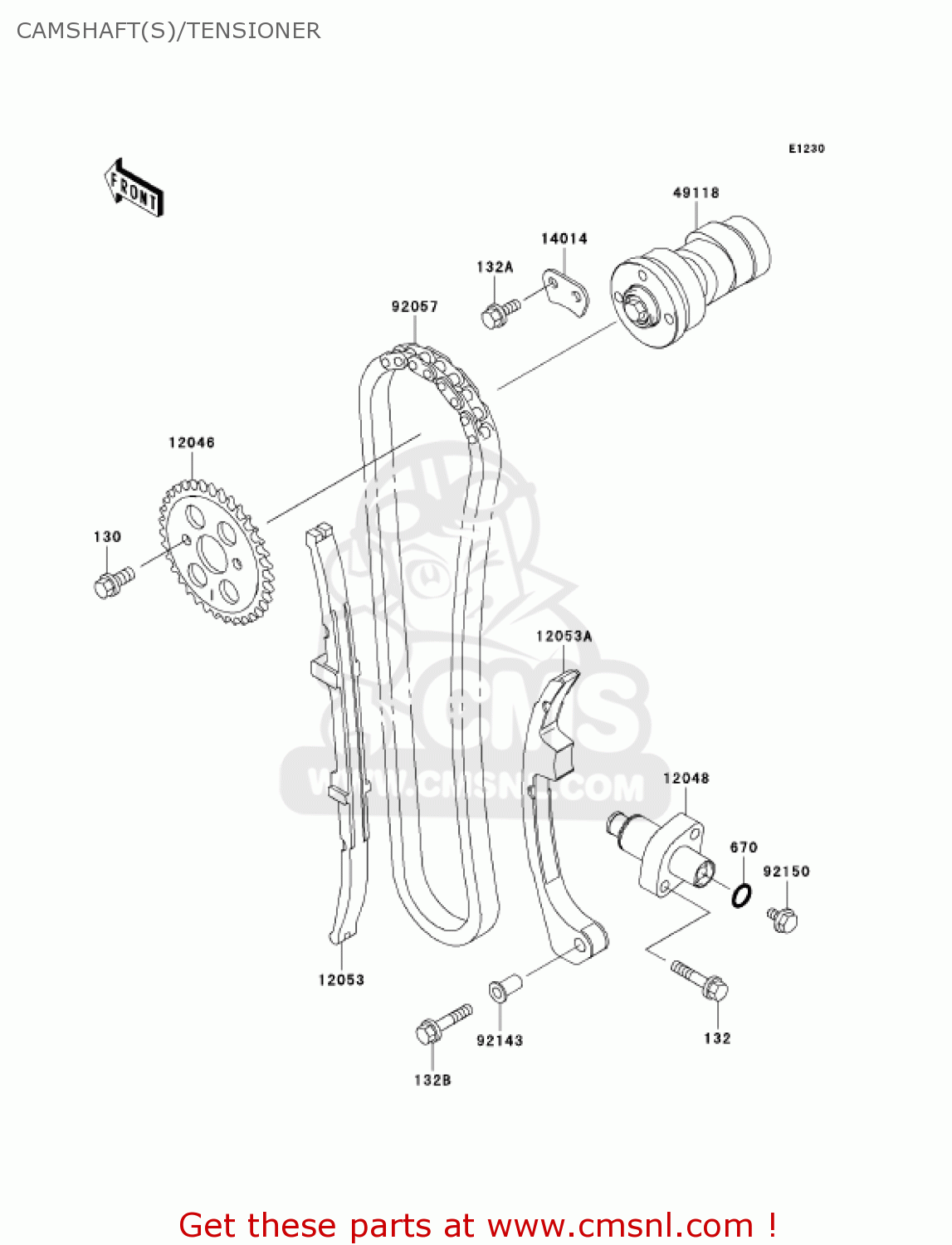 CAMSHAFT(S)/TENSIONER BN125A4 ELIMINATOR 2001 USA CANADA