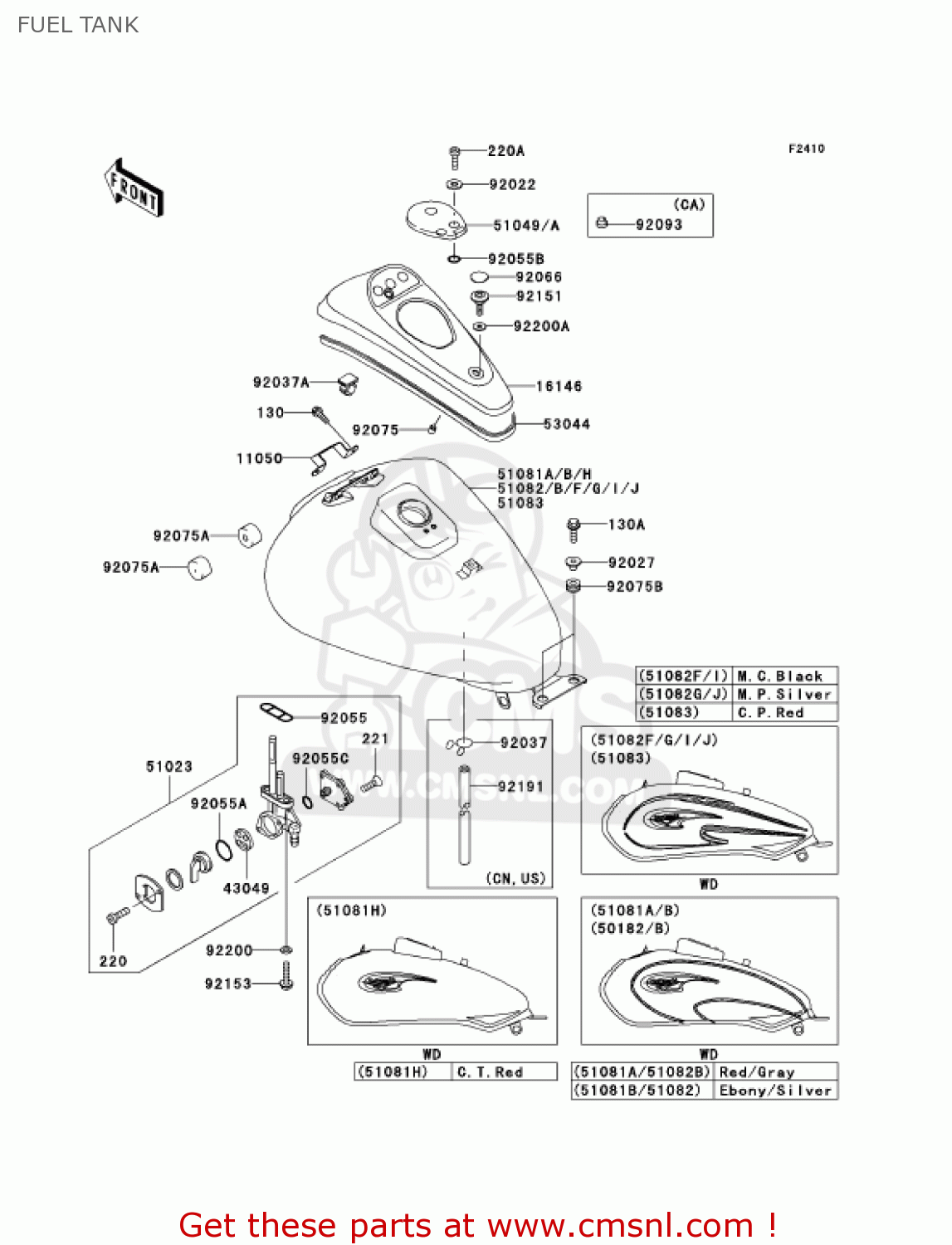 FUEL TANK BN125A4 ELIMINATOR 2001 USA CANADA