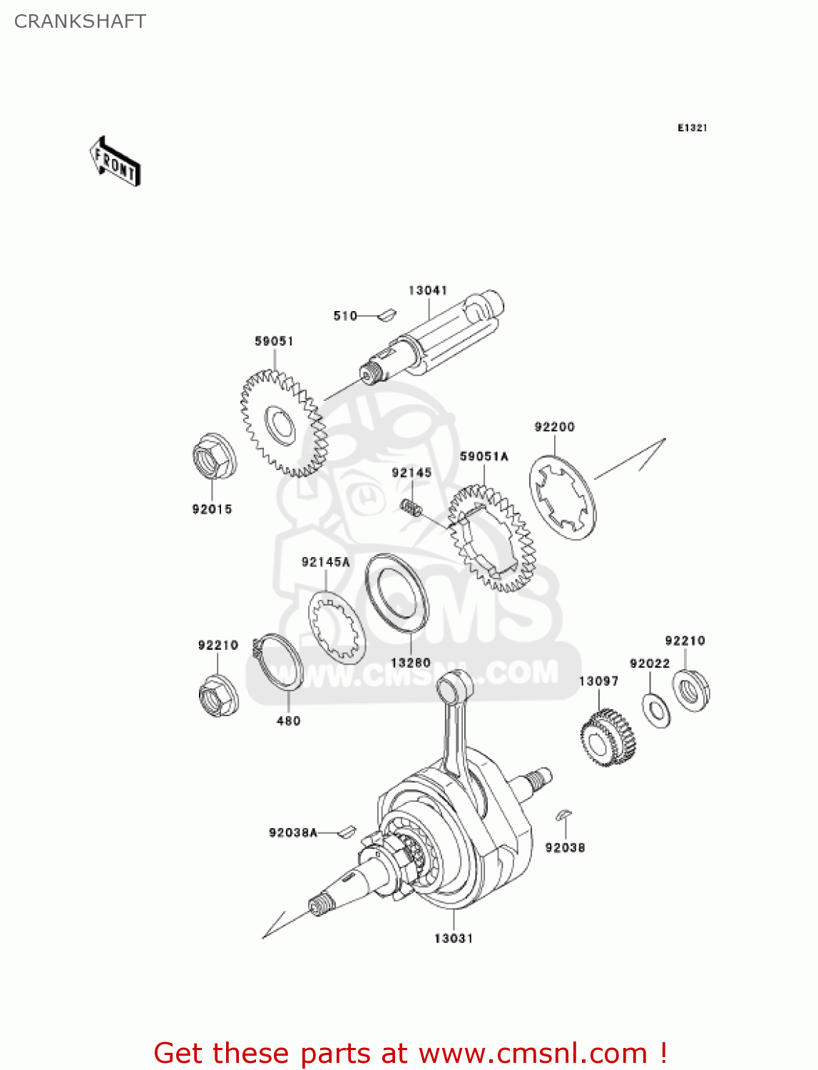 CRANKSHAFT BN125A4 ELIMINATOR 2001 USA CANADA