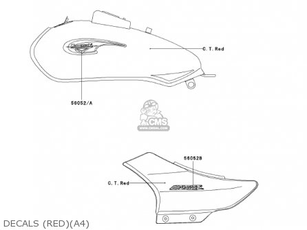 DECALS (RED)(A4) - BN125A4 ELIMINATOR 2001 USA CANADA