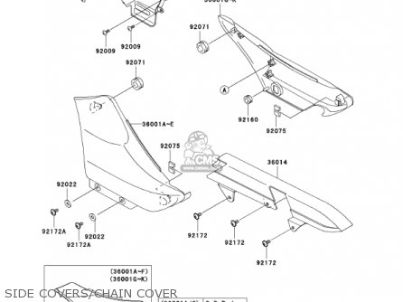 SIDE COVERS/CHAIN COVER - BN125A4 ELIMINATOR 2001 USA CANADA
