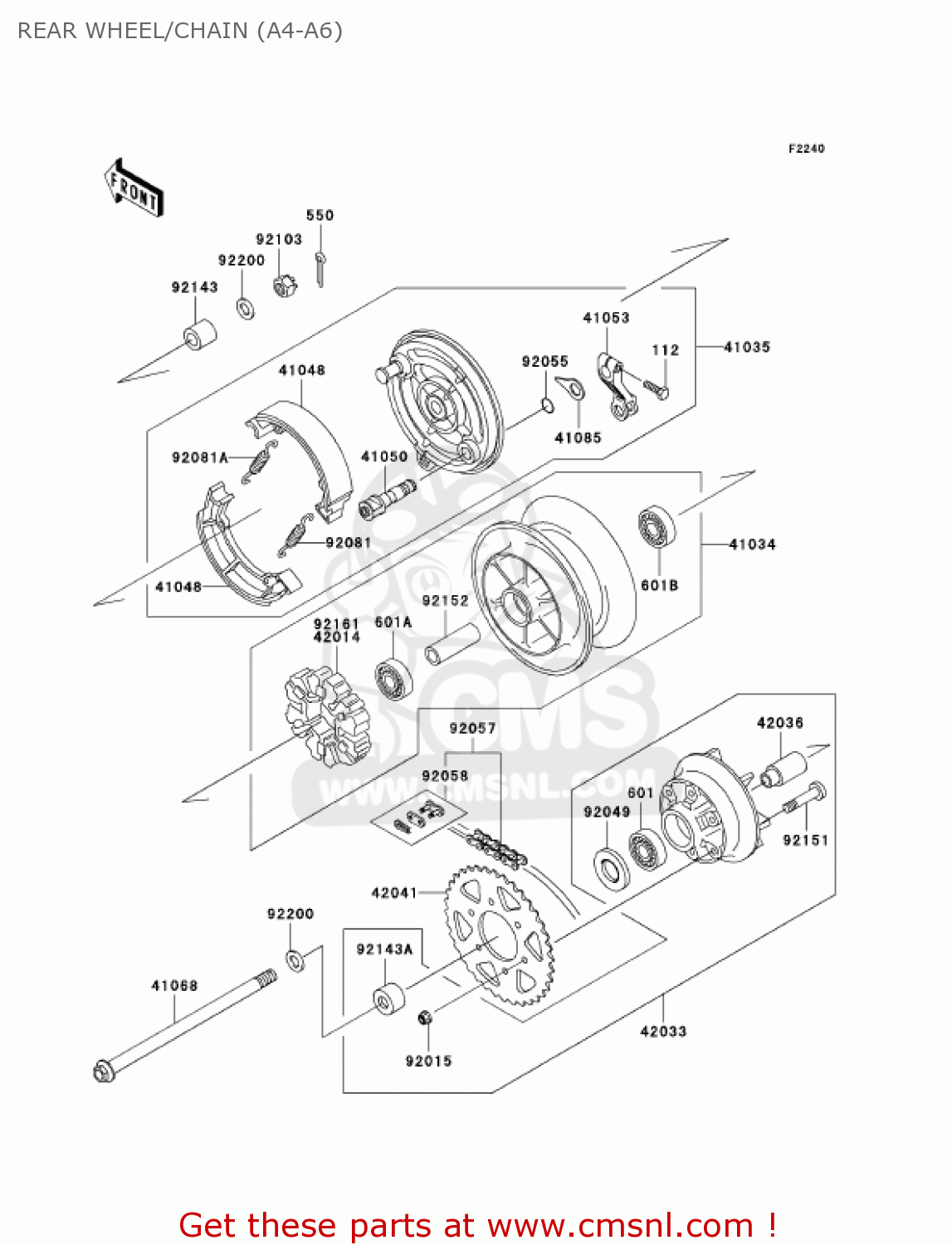 REAR WHEEL/CHAIN (A4-A6) BN125A5 ELIMINATOR 2002 USA CALIFORNIA CANADA