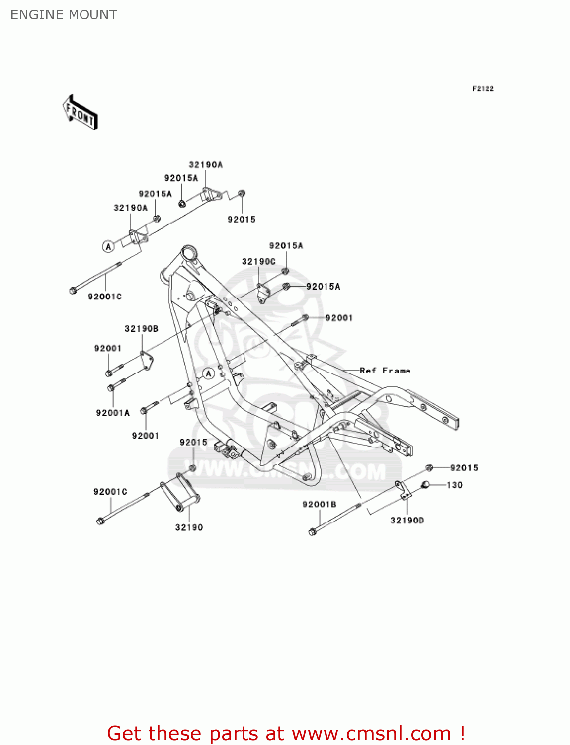 ENGINE MOUNT BN125A5 ELIMINATOR 2002 USA CALIFORNIA CANADA