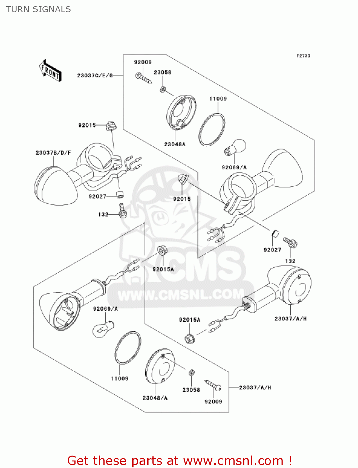 TURN SIGNALS BN125A5 ELIMINATOR 2002 USA CALIFORNIA CANADA