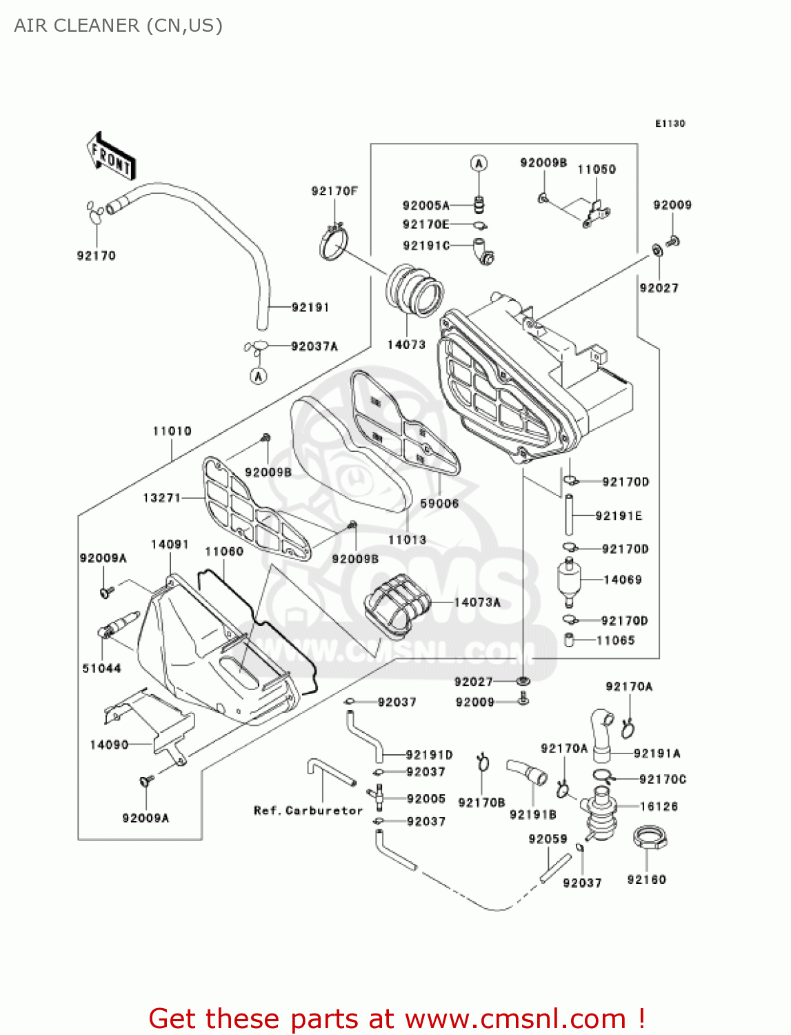AIR CLEANER (CN,US) BN125A5 ELIMINATOR 2002 USA CALIFORNIA CANADA