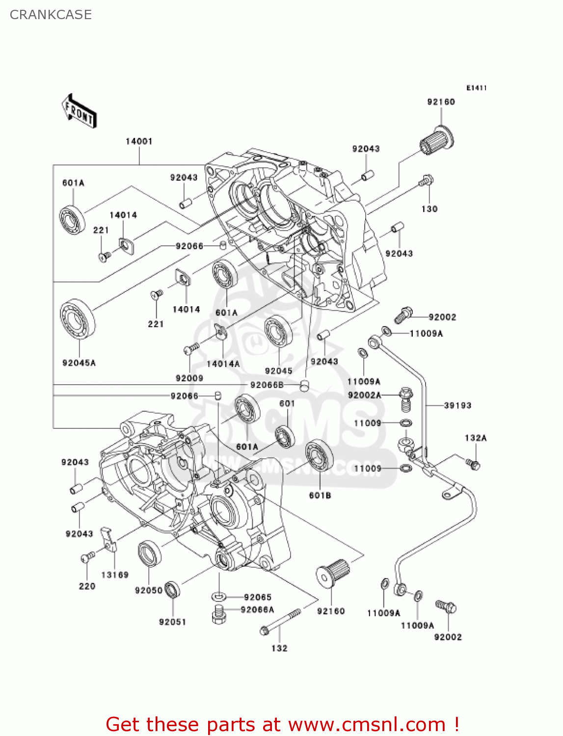 CRANKCASE BN125A5 ELIMINATOR 2002 USA CALIFORNIA CANADA