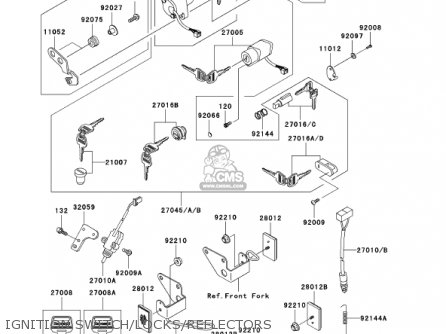IGNITION SWITCH/LOCKS/REFLECTORS - BN125A5 ELIMINATOR 2002 USA CALIFORNIA CANADA