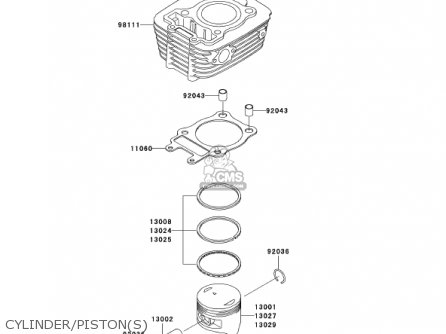CYLINDER/PISTON(S) - BN125A5 ELIMINATOR 2002 USA CALIFORNIA CANADA