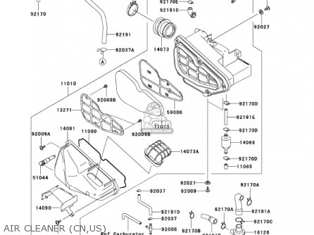 AIR CLEANER (CN,US) - BN125A5 ELIMINATOR 2002 USA CALIFORNIA CANADA