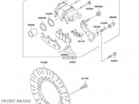 FRONT BRAKE - BN125A5 ELIMINATOR 2002 USA CALIFORNIA CANADA