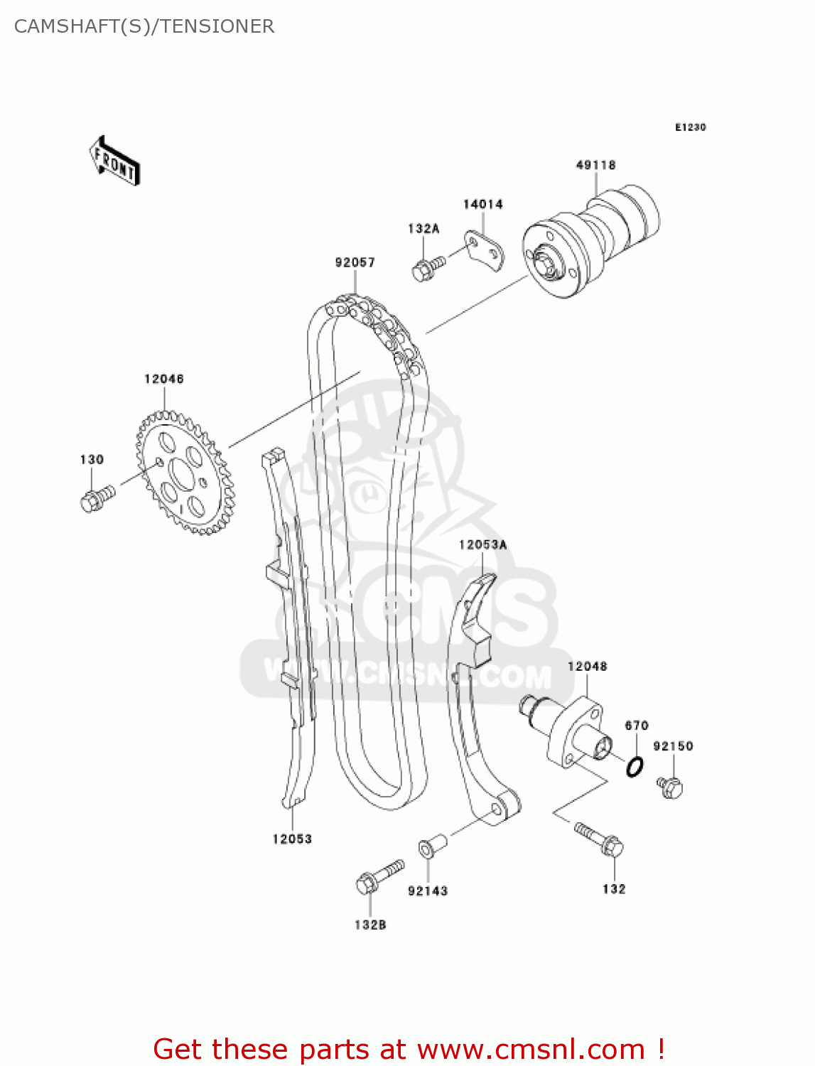 CAMSHAFT(S)/TENSIONER BN125A6 ELIMINATOR 2003 USA CANADA