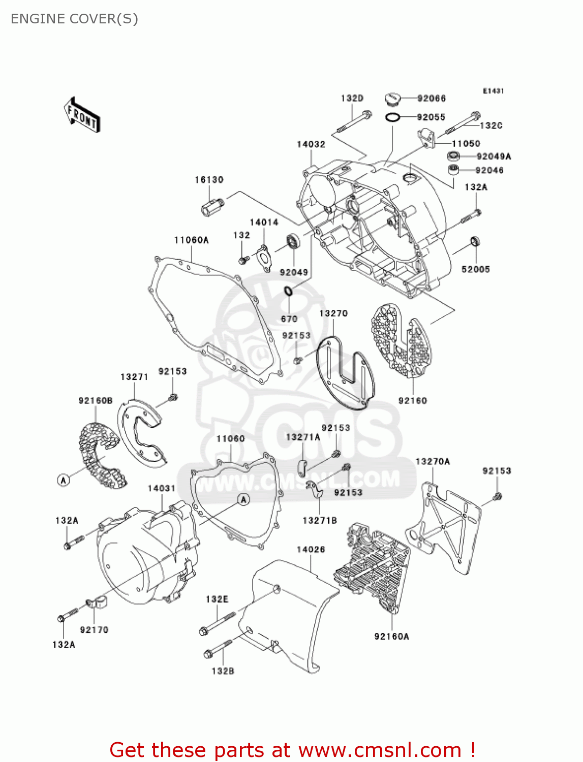 ENGINE COVER(S) BN125A6 ELIMINATOR 2003 USA CANADA