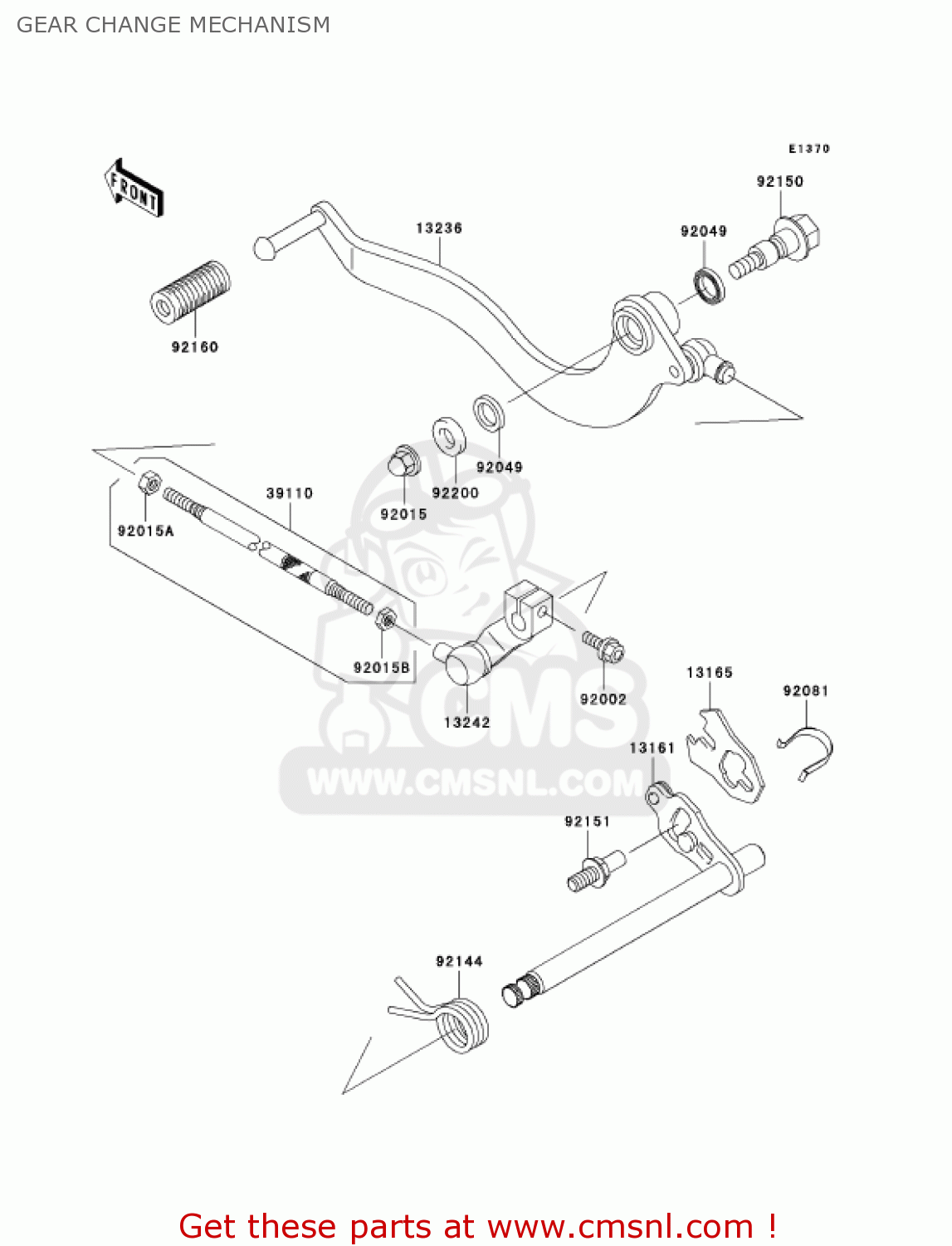 GEAR CHANGE MECHANISM BN125A6 ELIMINATOR 2003 USA CANADA