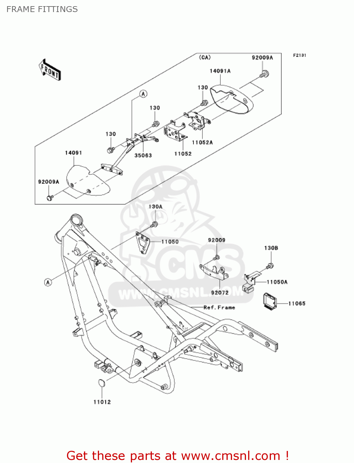 FRAME FITTINGS BN125A6 ELIMINATOR 2003 USA CANADA