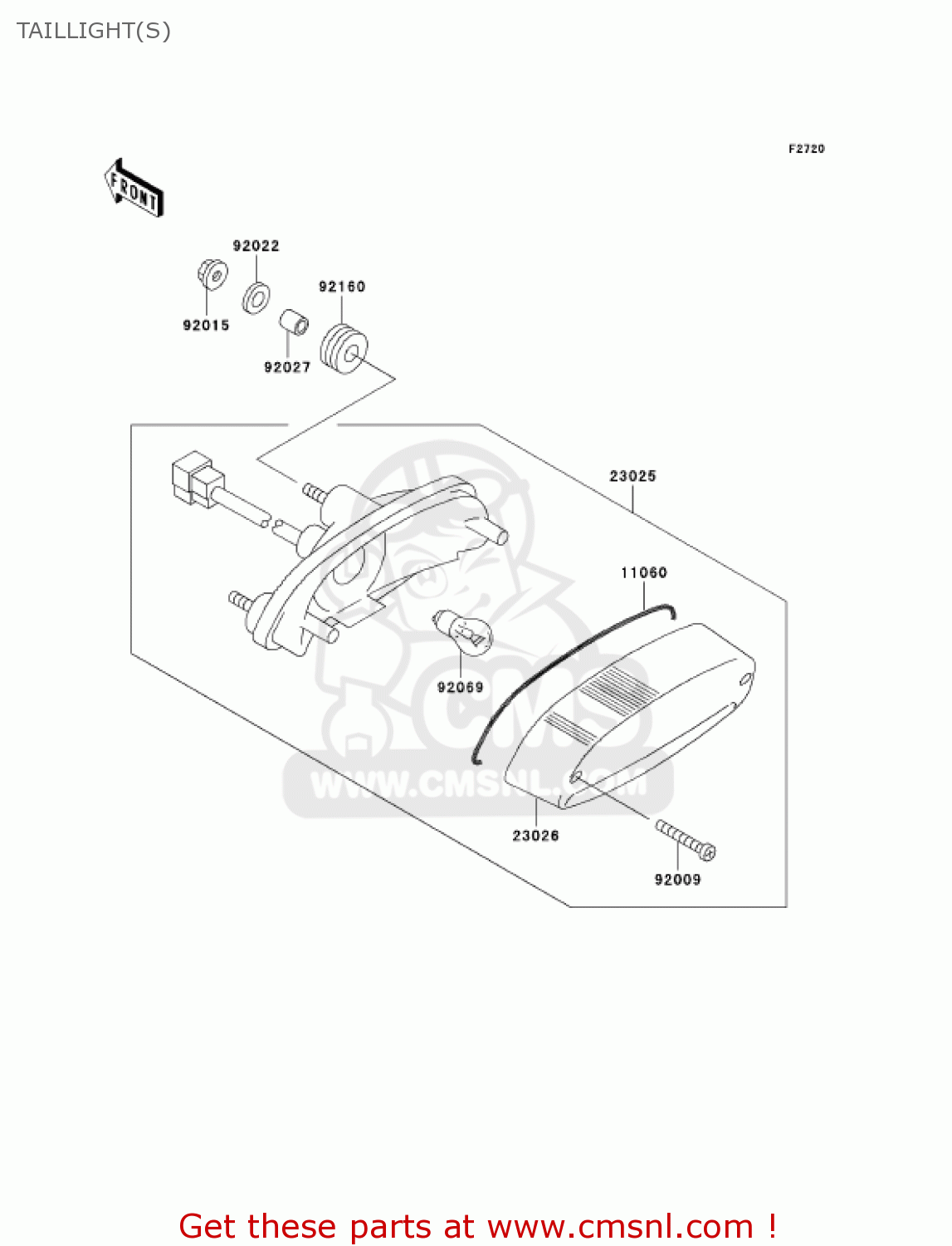 TAILLIGHT(S) BN125A6 ELIMINATOR 2003 USA CANADA