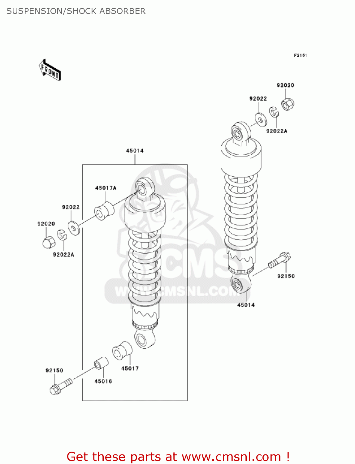 SUSPENSION/SHOCK ABSORBER BN125A6 ELIMINATOR 2003 USA CANADA