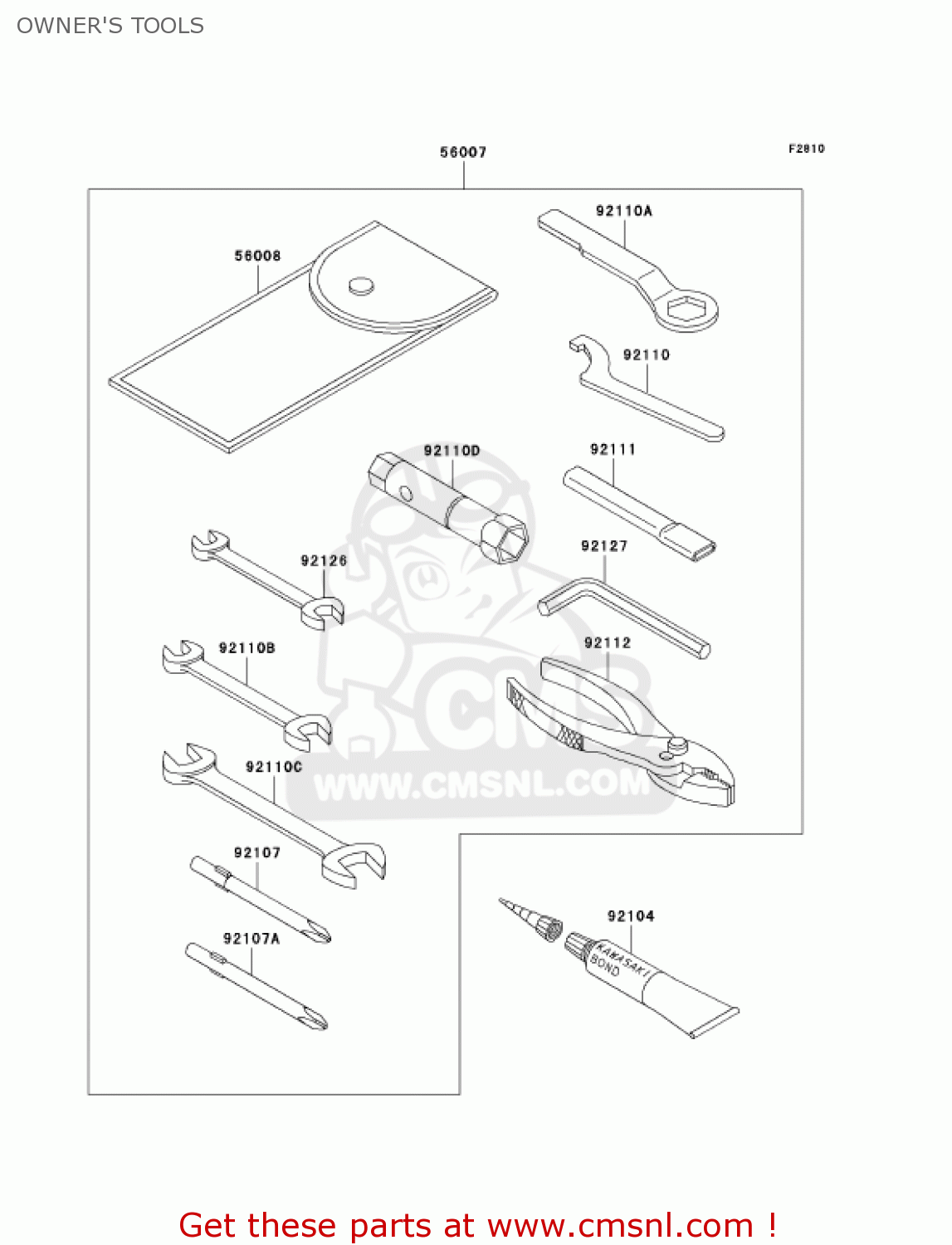 OWNER'S TOOLS BN125A6 ELIMINATOR 2003 USA CANADA